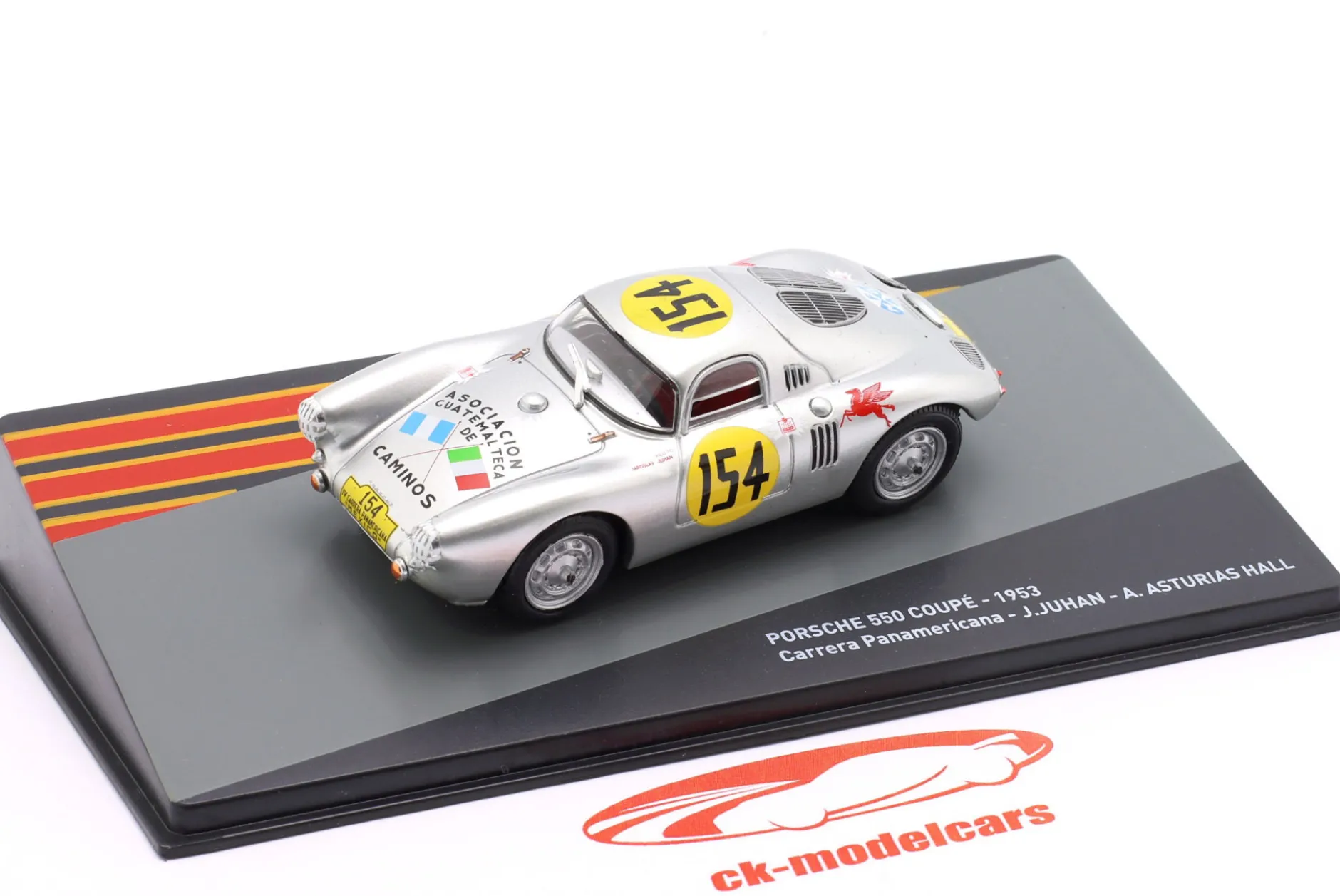 Porsche 550 Coupe #154 Carrera Panamericana 1953 Juhan, Hall 1:43 Altaya