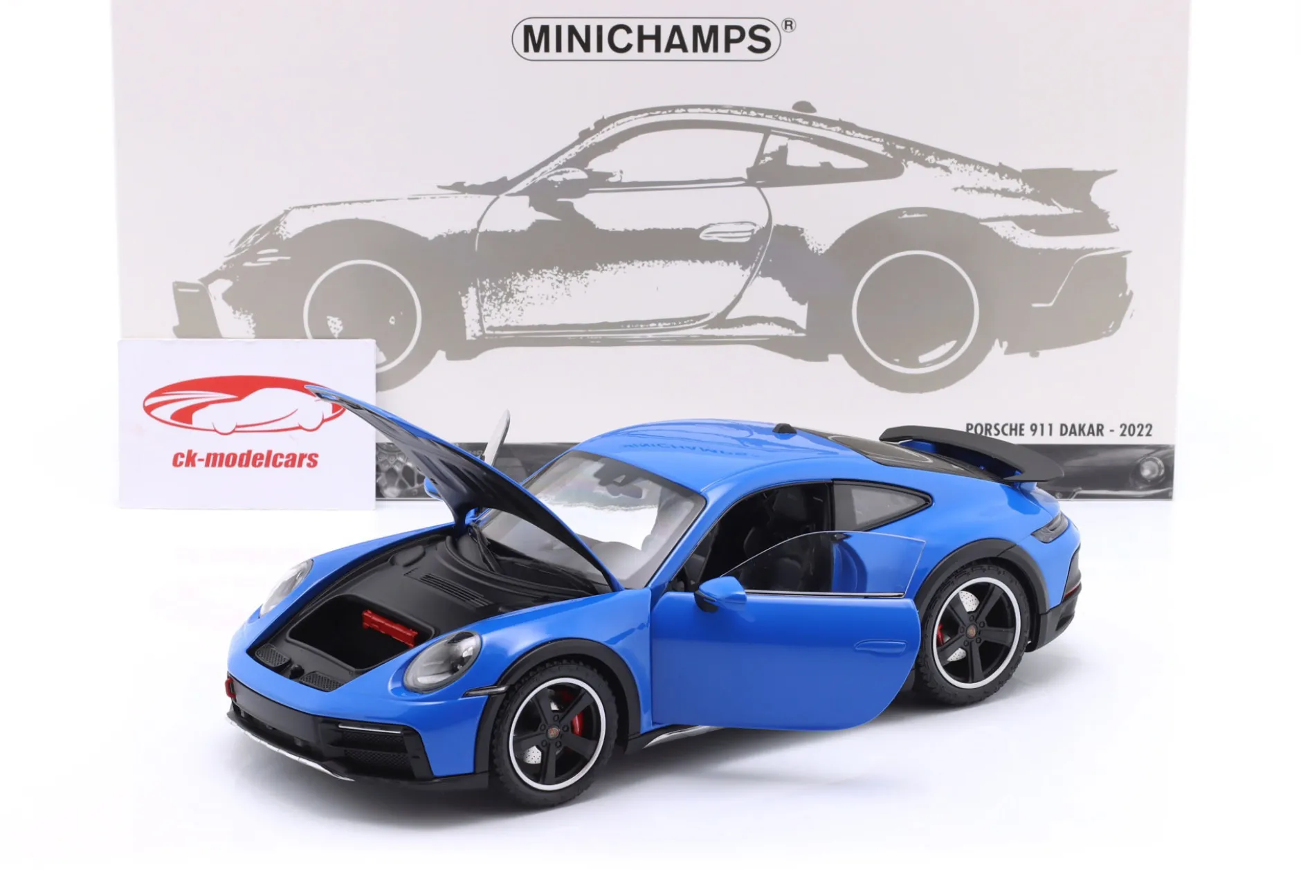 Porsche 911 (992) Dakar Baujahr 2022 blau 1:18 Minichamps