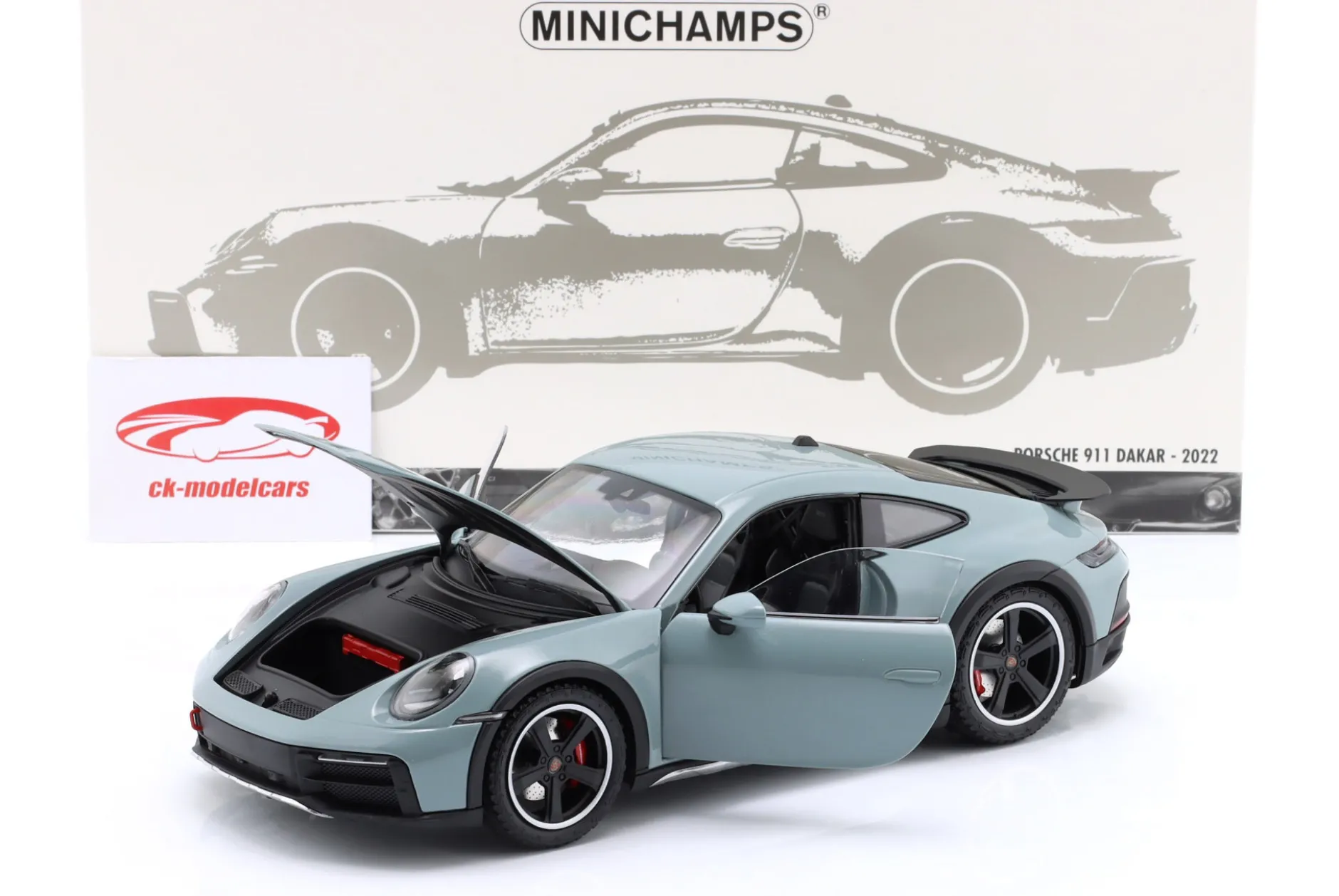 Porsche 911 (992) Dakar Baujahr 2022 grün metallic 1:18 Minichamps
