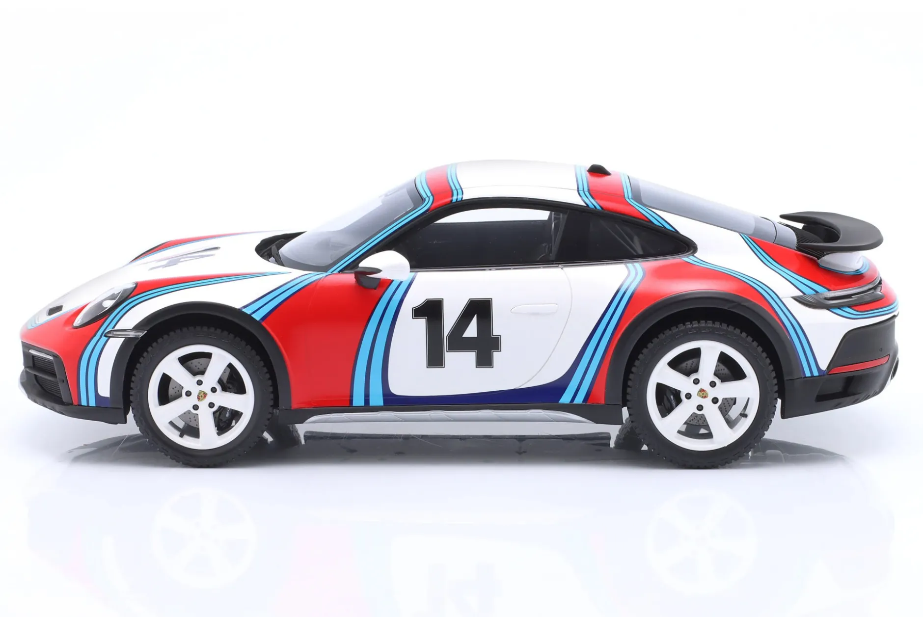 Porsche 911 (992) Dakar #14 Baujahr 2023 Martini Livery 1:18 Spark