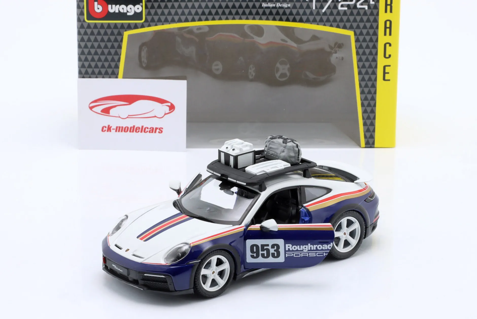 Porsche 911 (992) Dakar #953 Roughroads Rallye Design Paket 1:24 Bburago