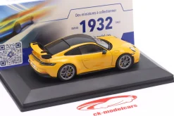Porsche 911 (992) GT3 Baujahr 2023 gelb 1:43 Solido