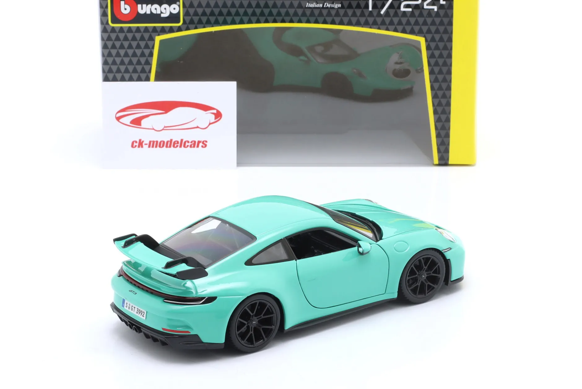 Porsche 911 (992) GT3 Baujahr 2021 mintgrün 1:24 Bburago