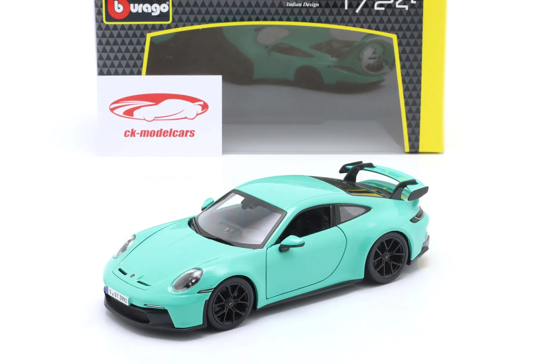 Porsche 911 (992) GT3 Baujahr 2021 mintgrün 1:24 Bburago
