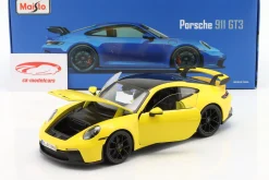 Porsche 911 (992) GT3 Baujahr 2022 racing gelb 1:18 Maisto