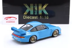 Porsche 911 (993) GT2 Baujahr 1996 Riviera blau / BBS Reifen 1:18 KK-Scale