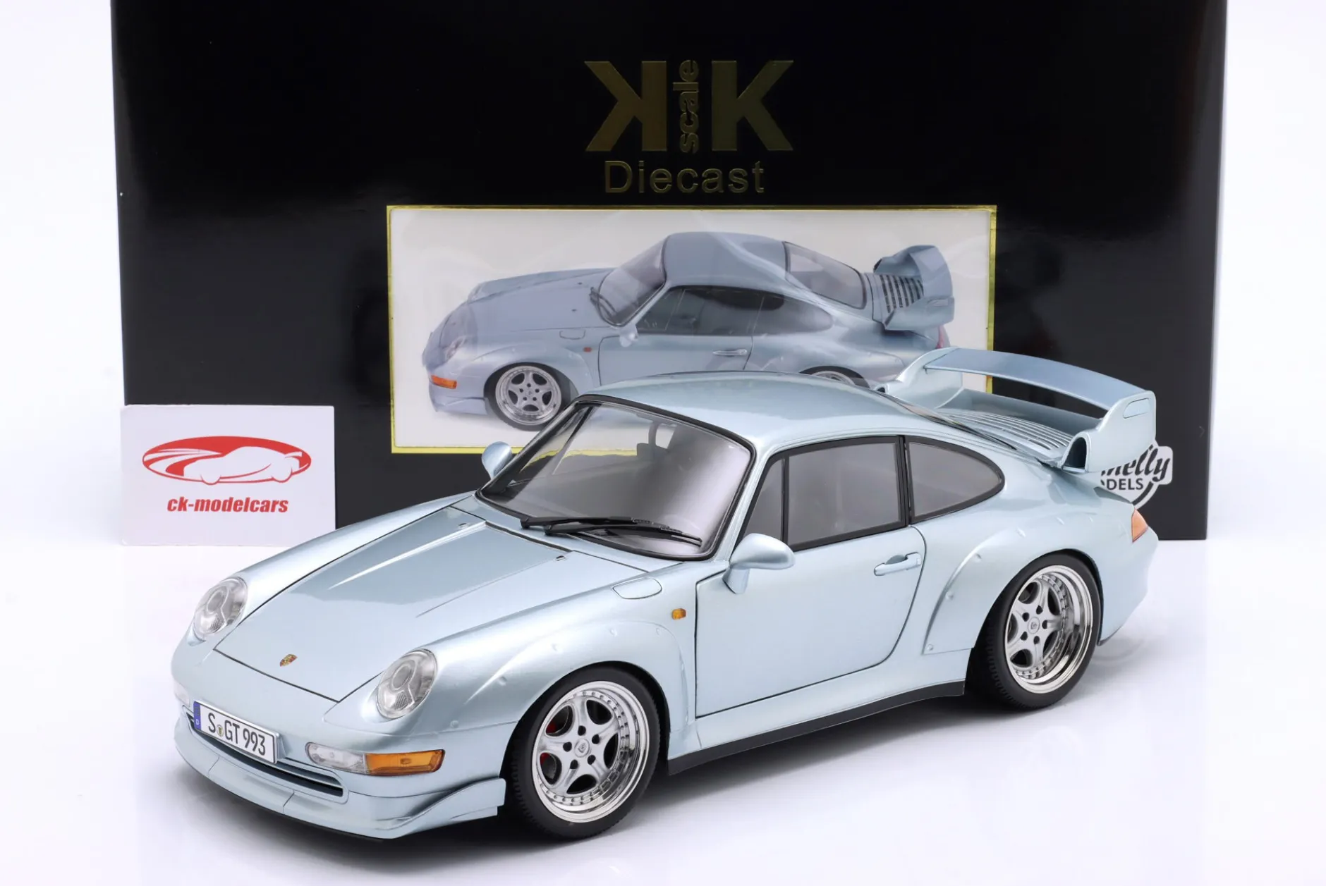 Porsche 911 (993) GT2 Baujahr 1996 silber / Speedline Felgen 1:12 KK-Scale
