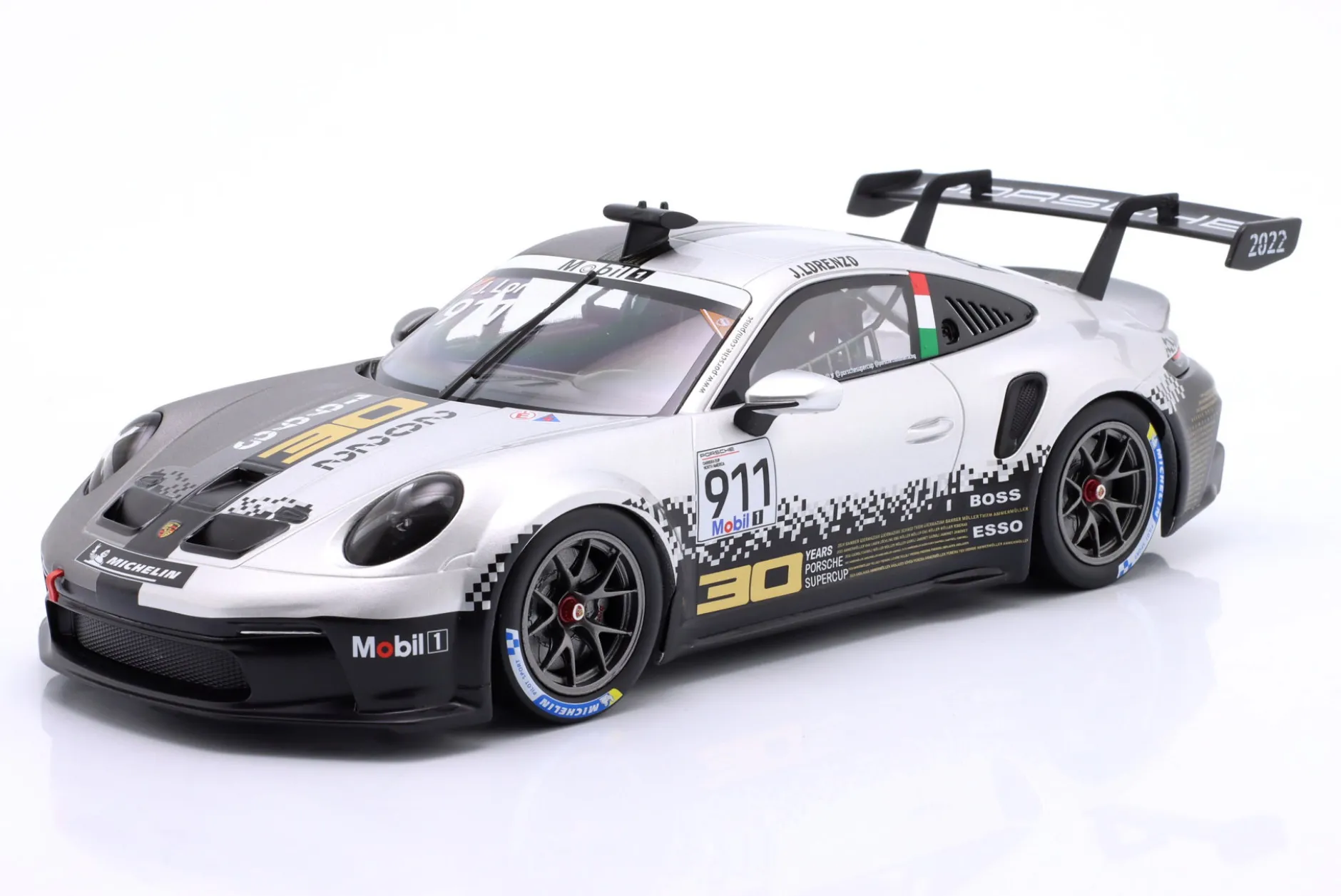 Porsche 911 (992) GT3 Cup #911 Porsche Supercup Imola 2022 Jorge Lorenzo 1:18 Ixo