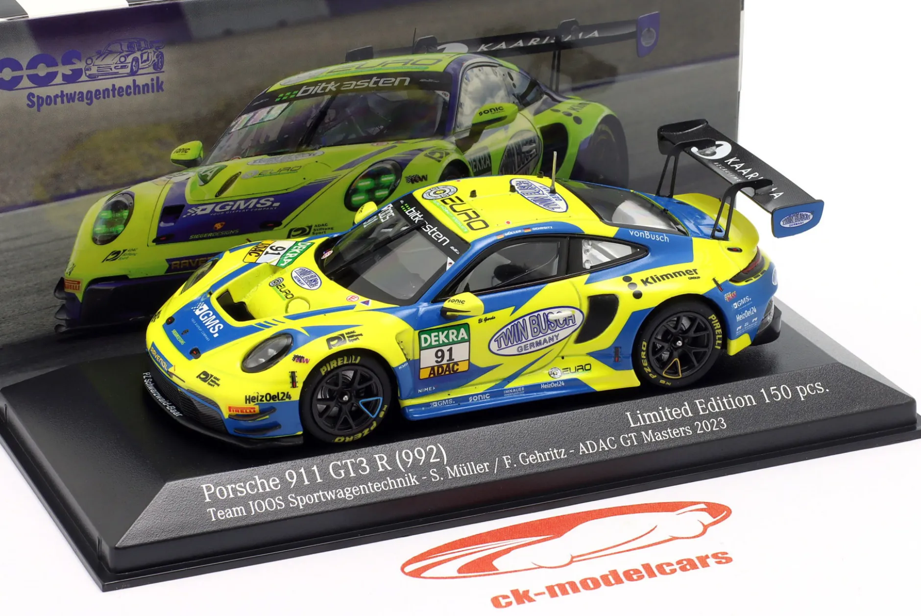 Porsche 911 GT3 R #91 ADAC GT Masters 2023 Gehrsitz, Müller 1:43 Minichamps