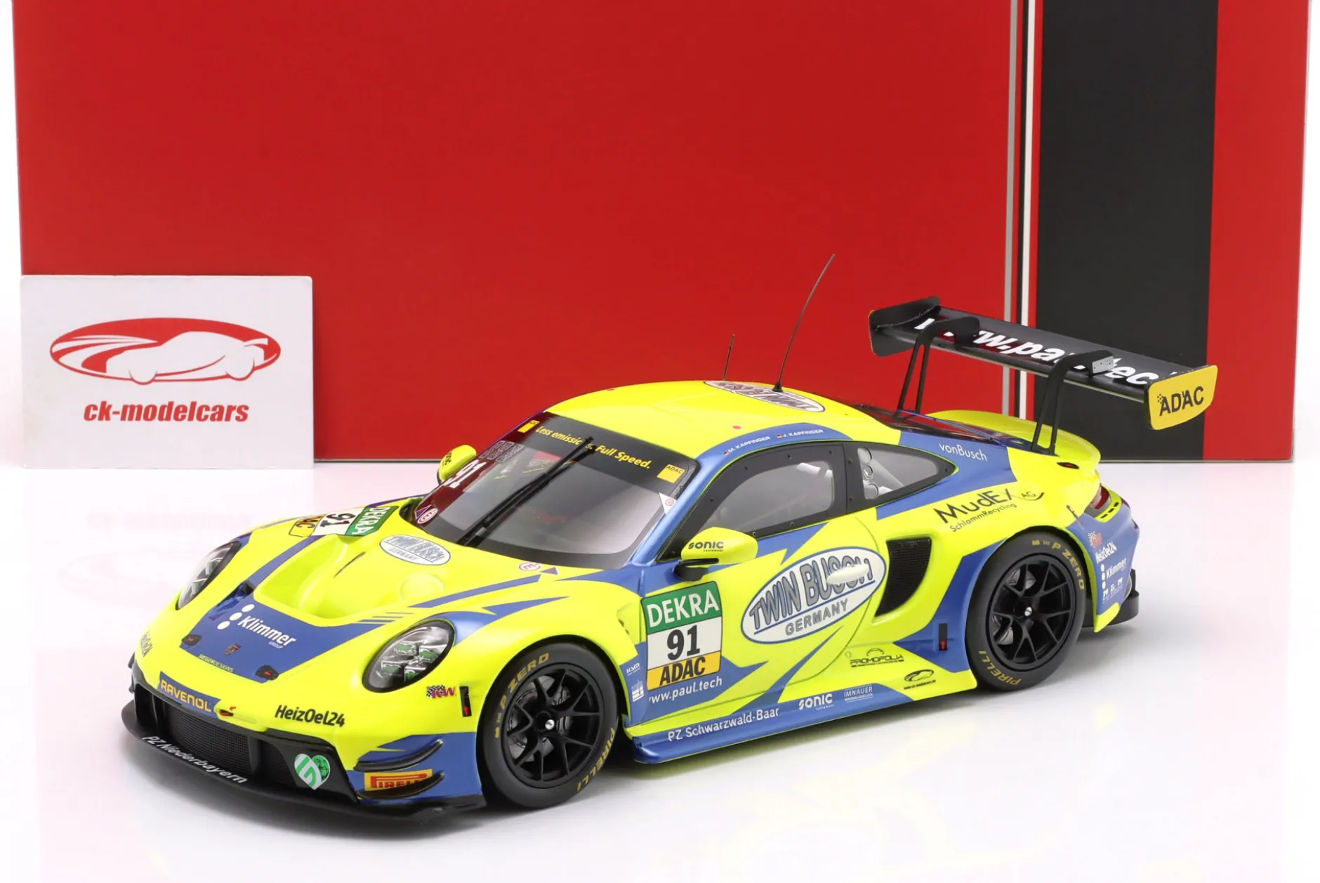Porsche 911 GT3 R #91 ADAC GT Masters 2024 J. Kapfinger, M. Kapfinger 1:18 Ixo