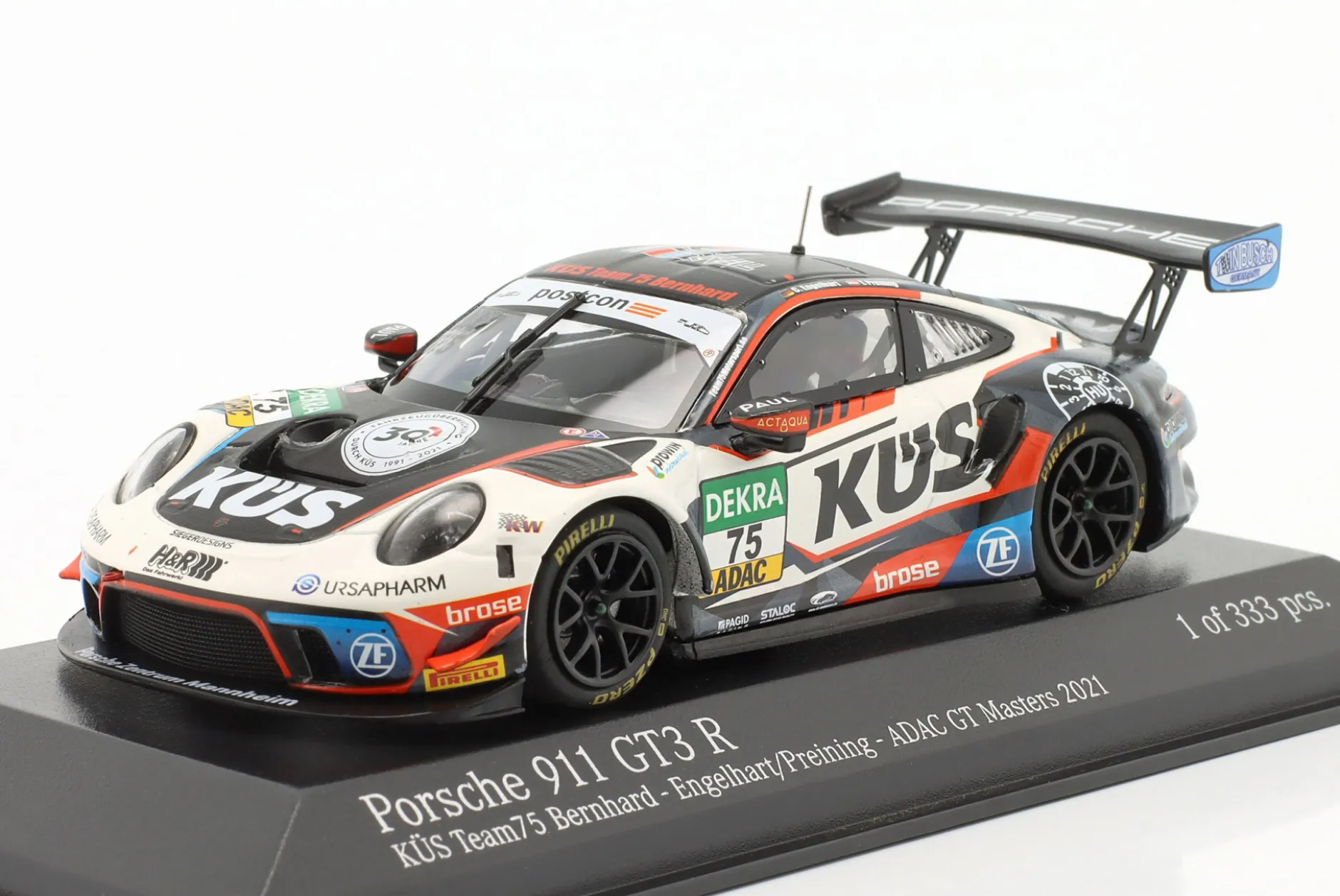 Porsche 911 GT3 R #75 ADAC GT Masters 2021 KÜS Team75 Bernhard 1:43 Minichamps