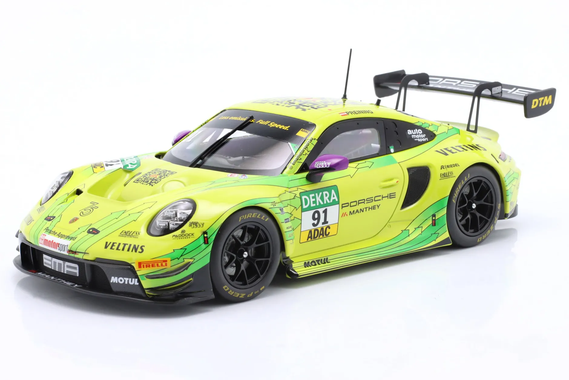 Porsche 911 GT3 R #91 DTM Champion 2023 Thomas Preining Manthey Grello 1:18 Ixo