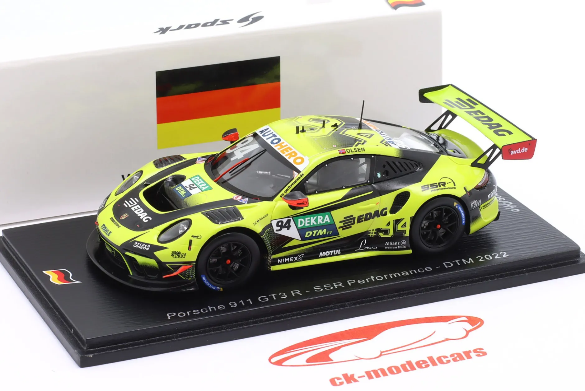 Porsche 911 GT3 R #94 DTM 2022 Dennis Olsen 1:43 Spark