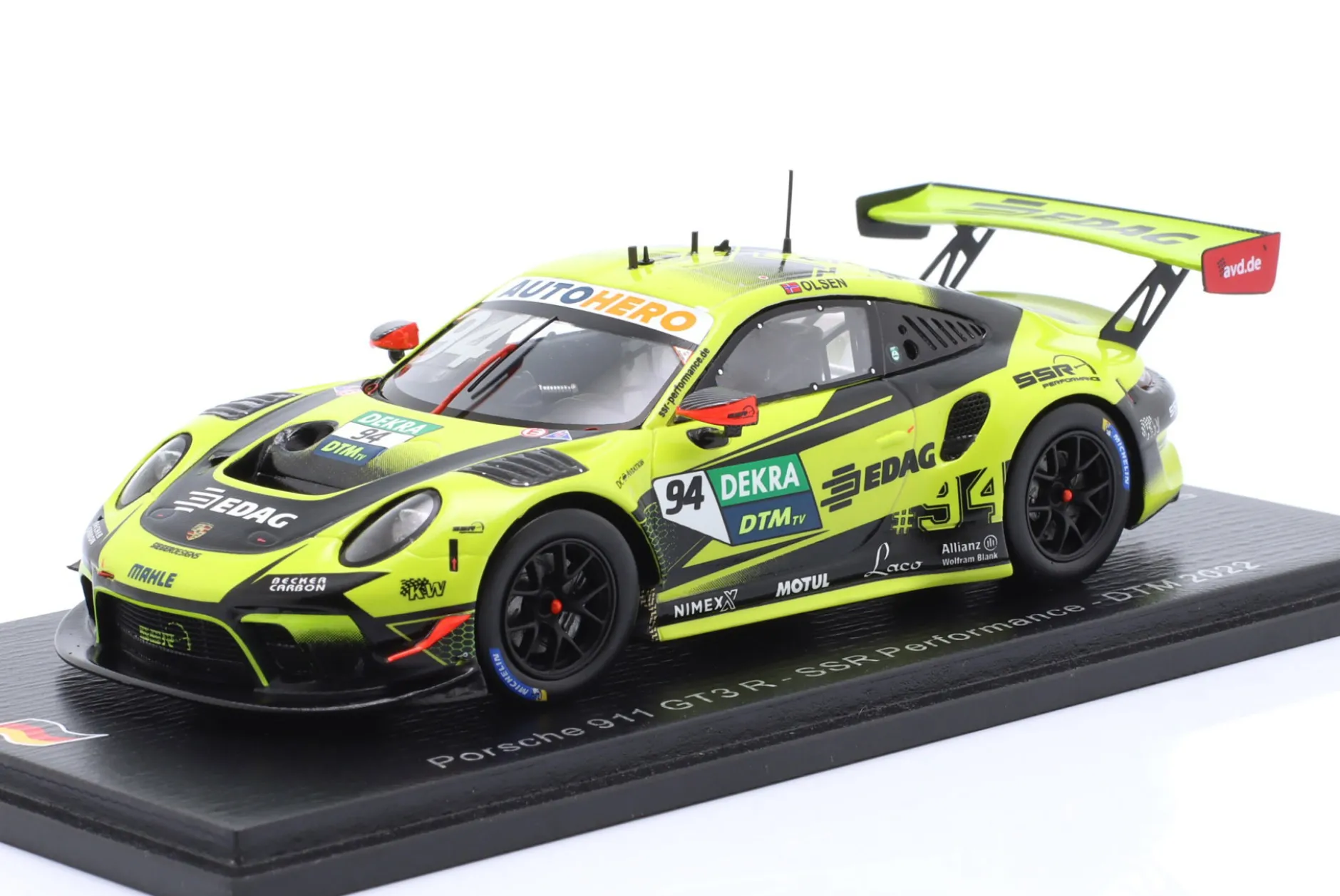 Porsche 911 GT3 R #94 DTM 2022 Dennis Olsen 1:43 Spark