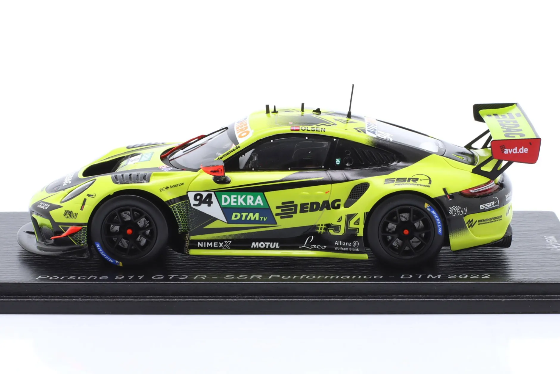 Porsche 911 GT3 R #94 DTM 2022 Dennis Olsen 1:43 Spark