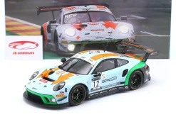 Porsche 911 GT3 R Gulf #12 4th 24h Spa 2020 Campbell, Pilet, Jaminet 1:18 Ixo