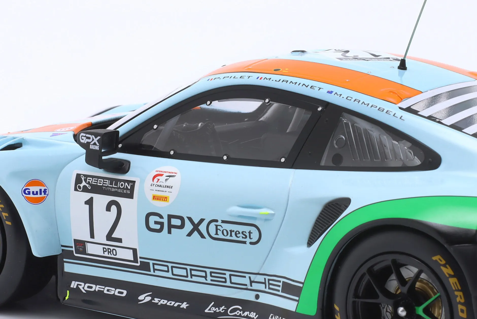 Porsche 911 GT3 R Gulf #12 4th 24h Spa 2020 Campbell, Pilet, Jaminet 1:18 Ixo