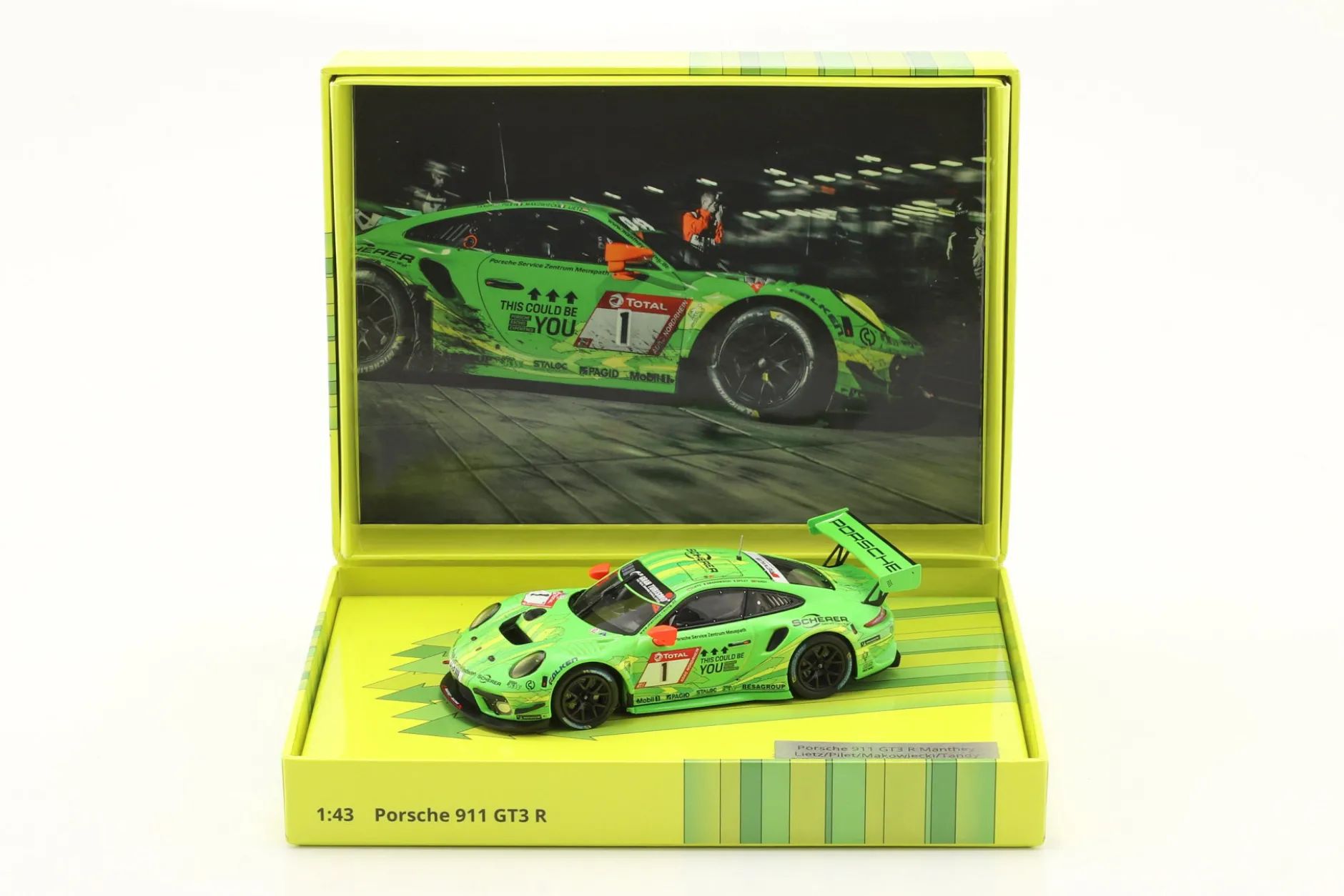 Porsche 911 GT3 R #1 24h Nürburgring 2019 Manthey Racing 1:43 Minichamps