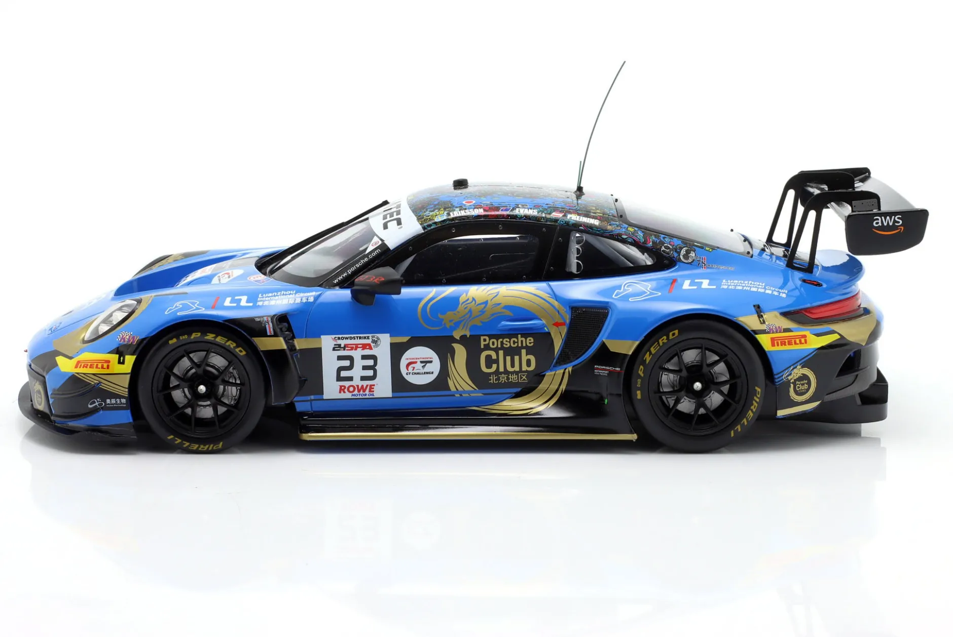 Porsche 911 GT3 R #23 24h Spa 2024 Phantom Global Racing 1:18 Ixo