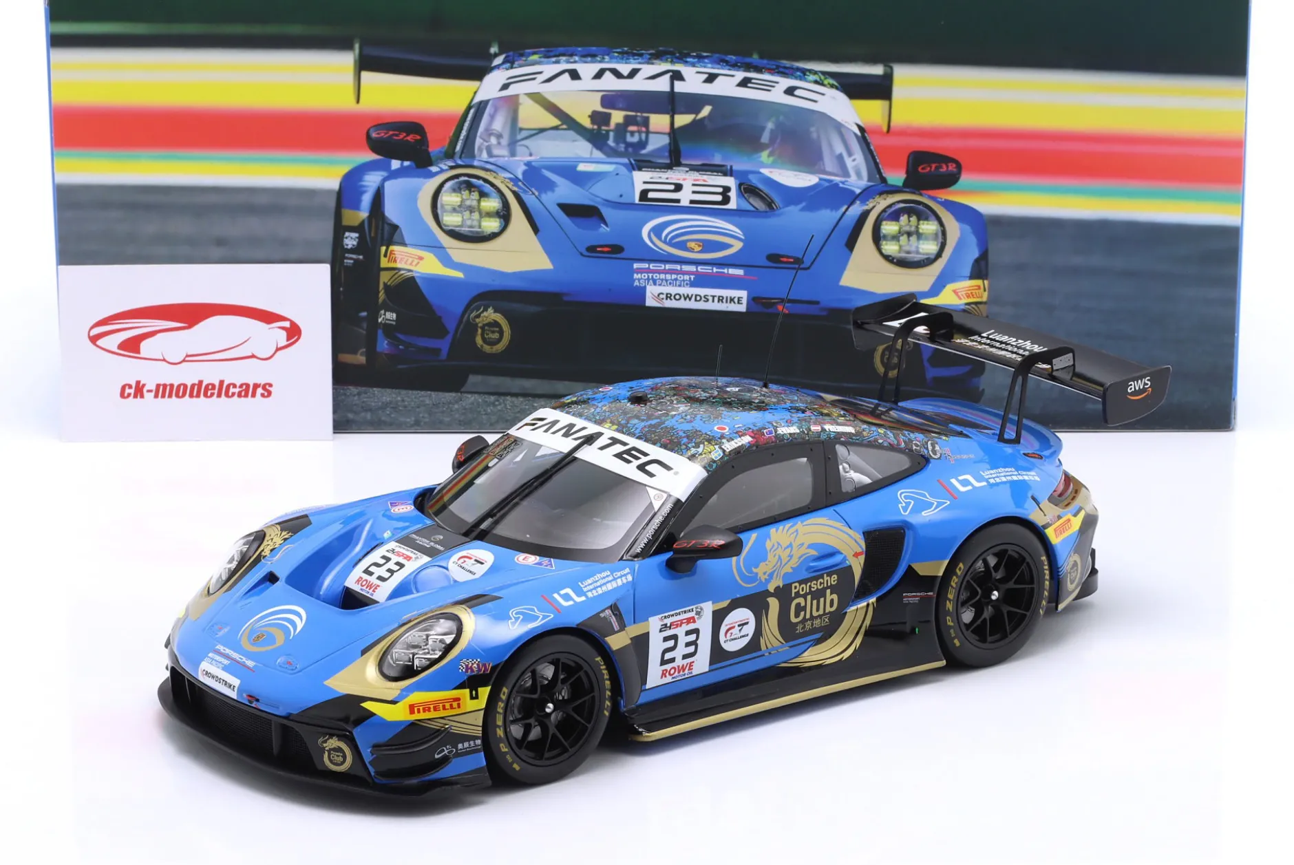 Porsche 911 GT3 R #23 24h Spa 2024 Phantom Global Racing 1:18 Ixo