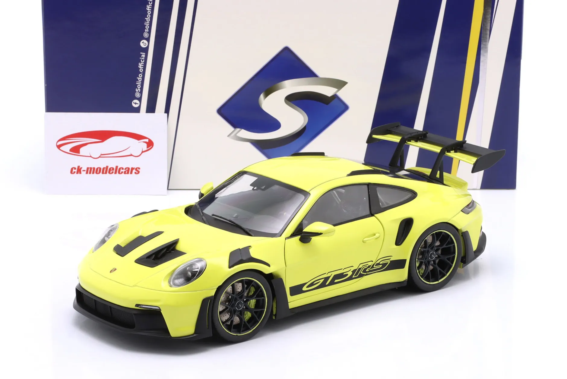 Porsche 911 (992) GT3 RS Baujahr 2024 neon lime 1:18 Solido