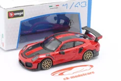 Porsche 911 GT2 RS Baujahr 2018 rot / schwarz 1:43 Bburago