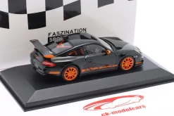 Porsche 911 (997.1) GT3 RS Baujahr 2006 schwarz / orange 1:43 Minichamps