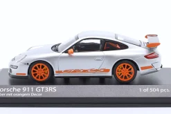 Porsche 911 (997.1) GT3 RS Baujahr 2006 silber / orange 1:43 Minichamps