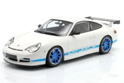 Porsche 911 (996) GT3 RS Baujahr 2002 weiß / blau 1:18 Minichamps