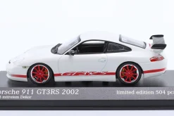 Porsche 911 (996) GT3 RS Baujahr 2002 weiß / rote Felgen 1:43 Minichamps