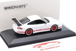 Porsche 911 (996) GT3 RS Baujahr 2002 weiß / rote Felgen 1:43 Minichamps