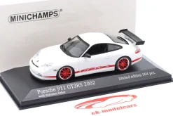 Porsche 911 (996) GT3 RS Baujahr 2002 weiß / rote Felgen 1:43 Minichamps