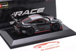 Porsche 911 (992) GT3 R schwarz / silber 1:43 Bburago