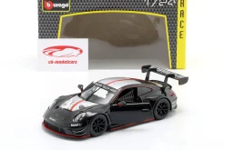 Porsche 911 (992) GT3 R schwarz / silber 1:24 Bburago
