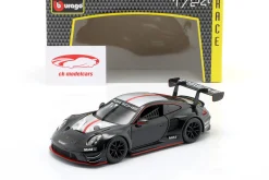 Porsche 911 (992) GT3 R schwarz / silber 1:24 Bburago