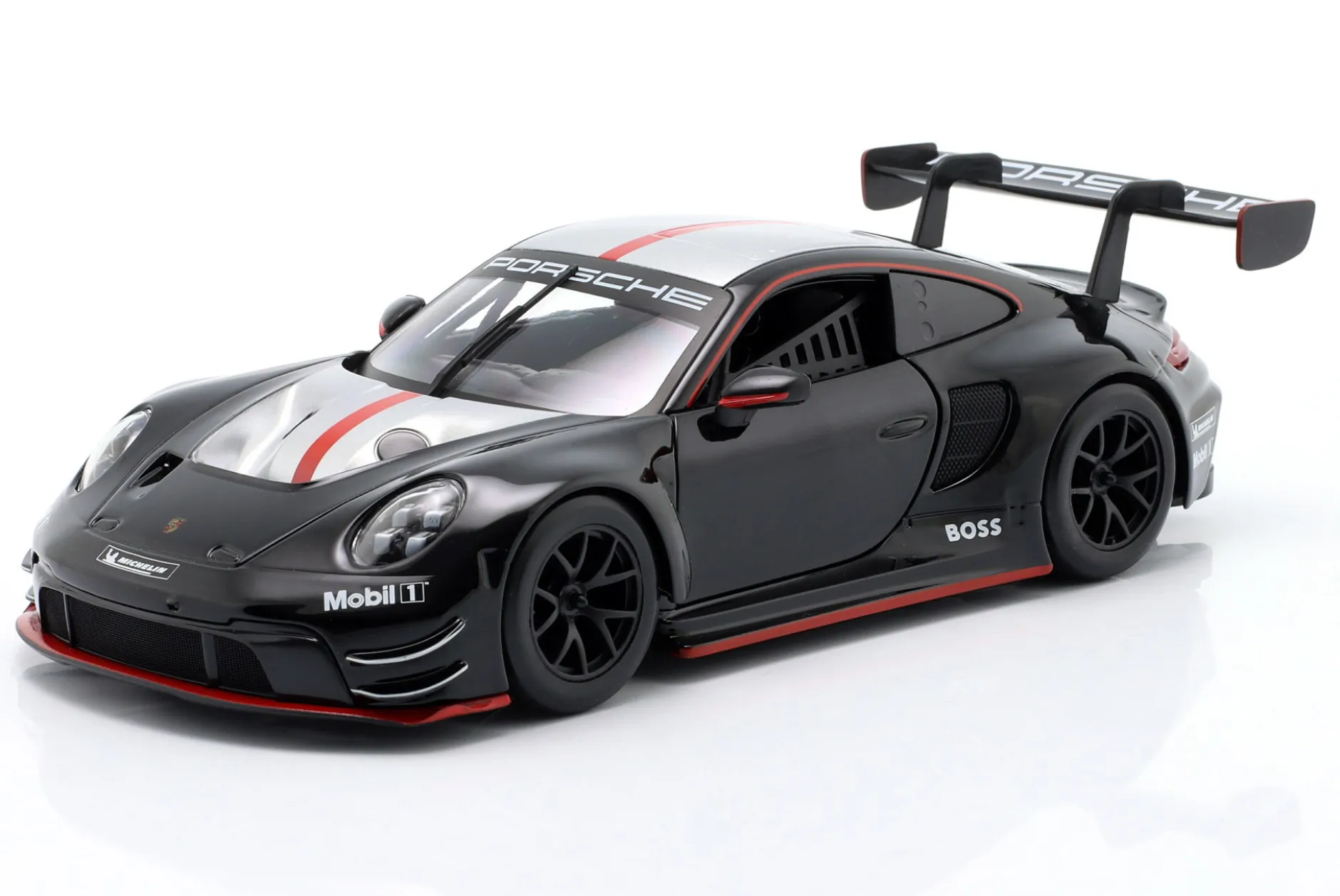 Porsche 911 (992) GT3 R schwarz / silber 1:24 Bburago