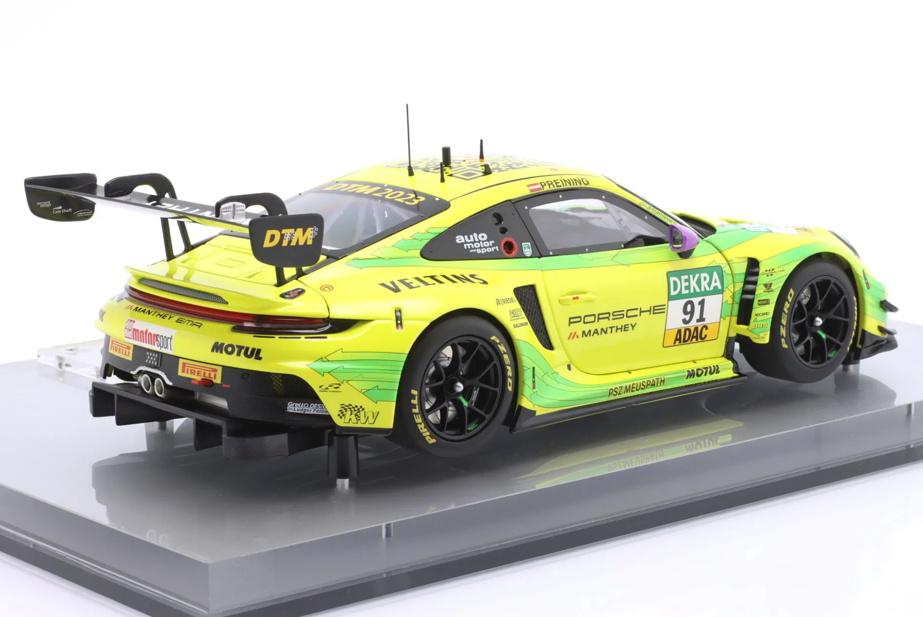 Porsche 911 GT3 R #91 Sieger Hockenheim DTM Champion 2023 Preining 1:18 Minichamps