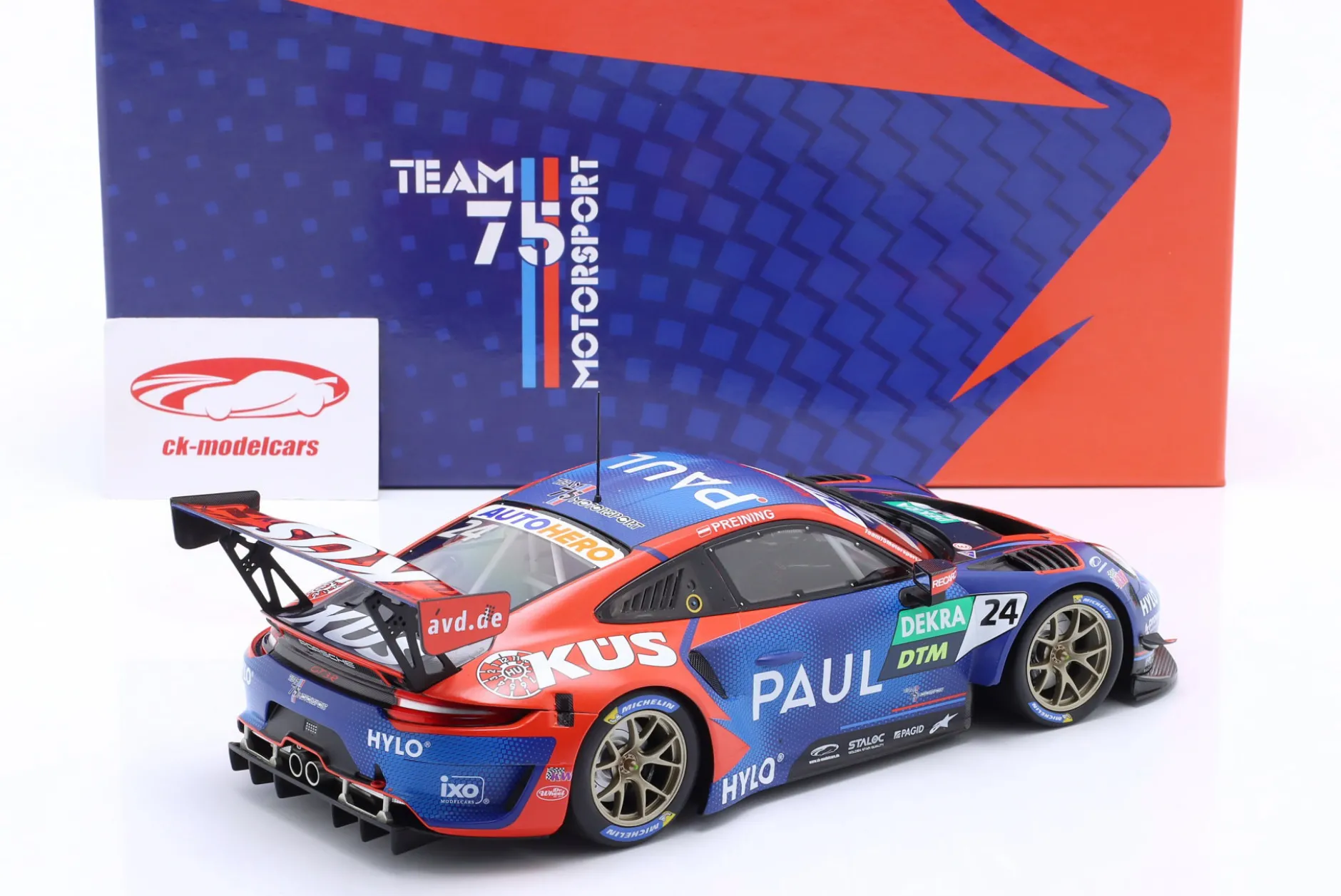 Porsche 911 GT3 R #24 Sieger Norisring DTM 2022 KÜS Team75 Preining Signature 1:18 Minichamps