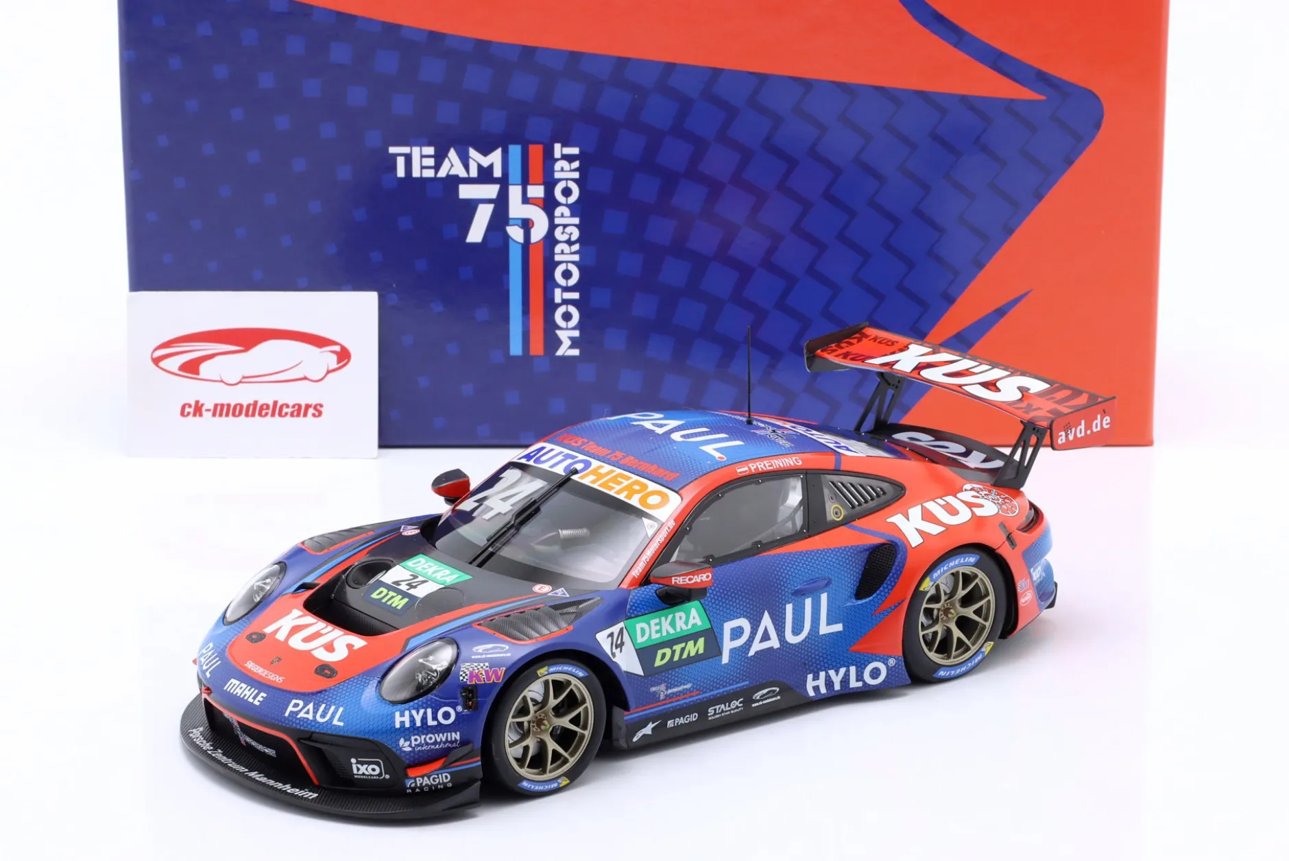 Porsche 911 GT3 R #24 Sieger Norisring DTM 2022 KÜS Team75 Preining Signature 1:18 Minichamps