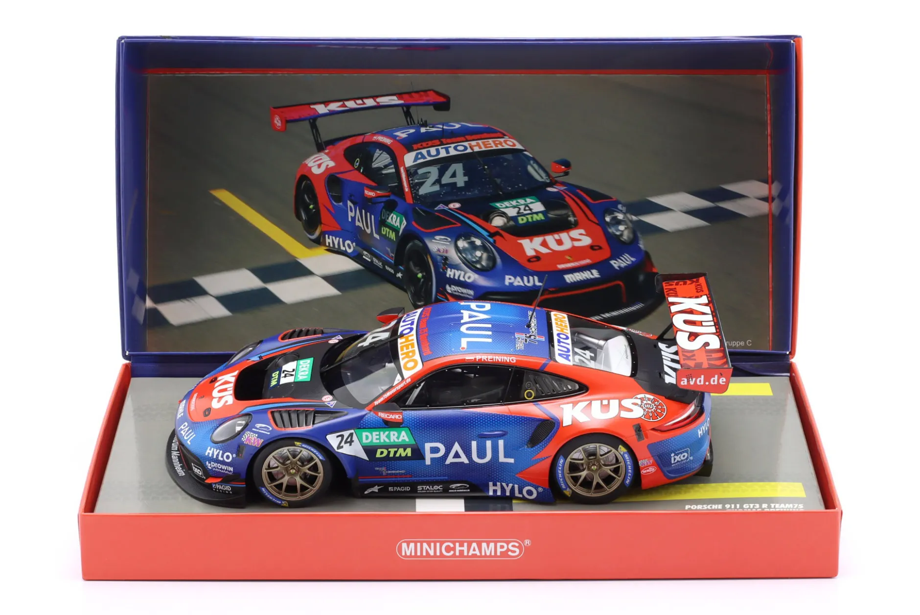 Porsche 911 GT3 R #24 Sieger Norisring DTM 2022 KÜS Team75 Preining 1:18 Minichamps