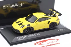 Porsche 911 (992) GT3 RS 2023 racing gelb / schwarze Felgen 1:43 Minichamps