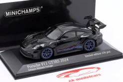 Porsche 911 (992) GT3 RS Weissach Paket 2024 schwarz / blaue Felgen 1:43 Minichamps