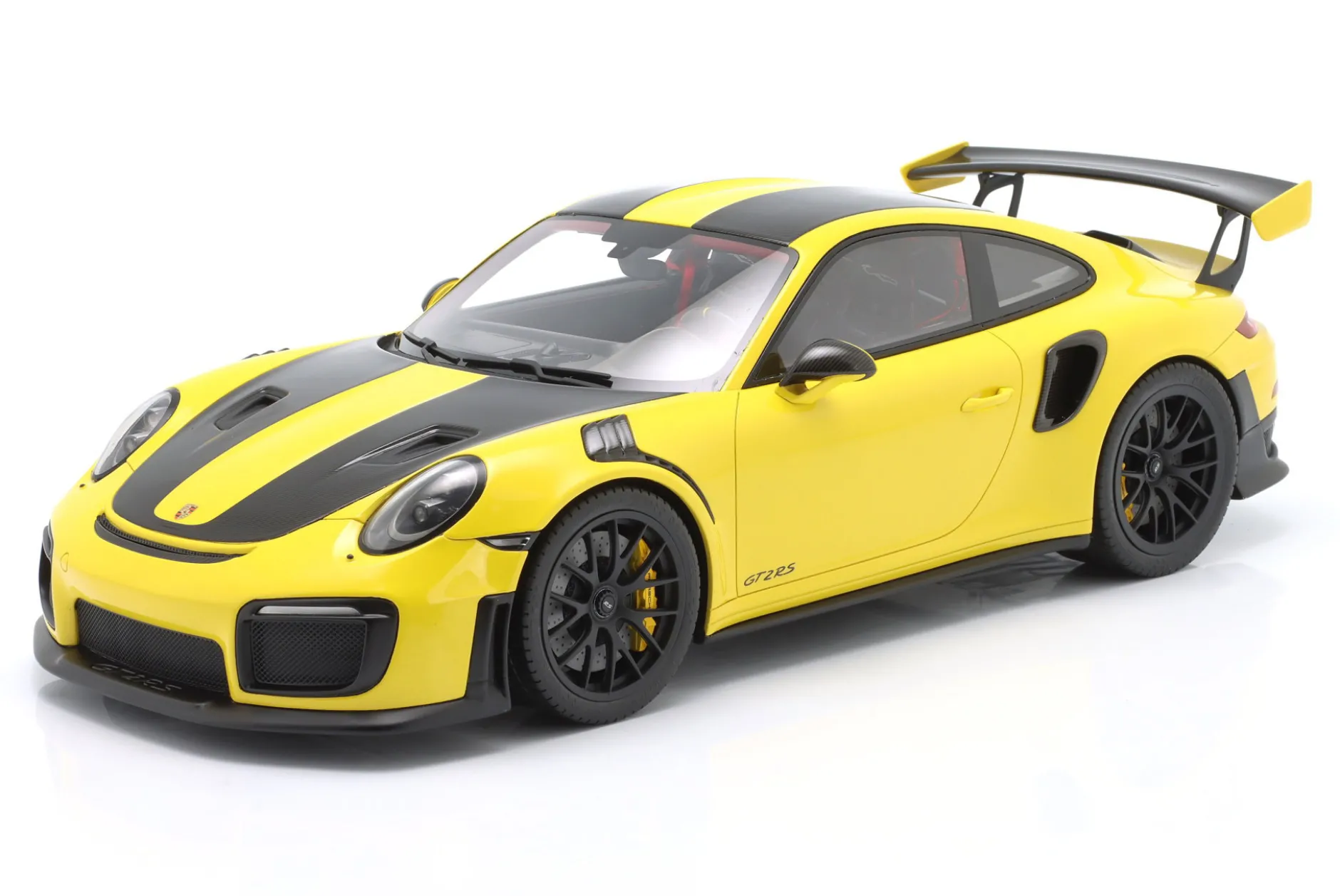 Porsche 911 (991 II) GT2 RS Baujahr 2018 gelb / schwarz 1:12 GT-Spirit