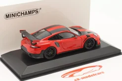 Porsche 911 (991 II) GT2 RS Weissach-Paket 2018 indischrot / schwarze Felgen 1:43 Minichamps