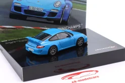 Porsche 911 (997 II) GT3 Test Nürburgring 2009 blau 1:43 Minichamps