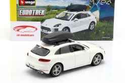 Porsche Macan mit Dachbox weiß 1:24 Bburago