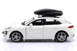 Porsche Macan mit Dachbox weiß 1:24 Bburago