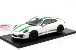 Porsche 911 (991) R Baujahr 2016 weiß / grün 1:12 Schuco