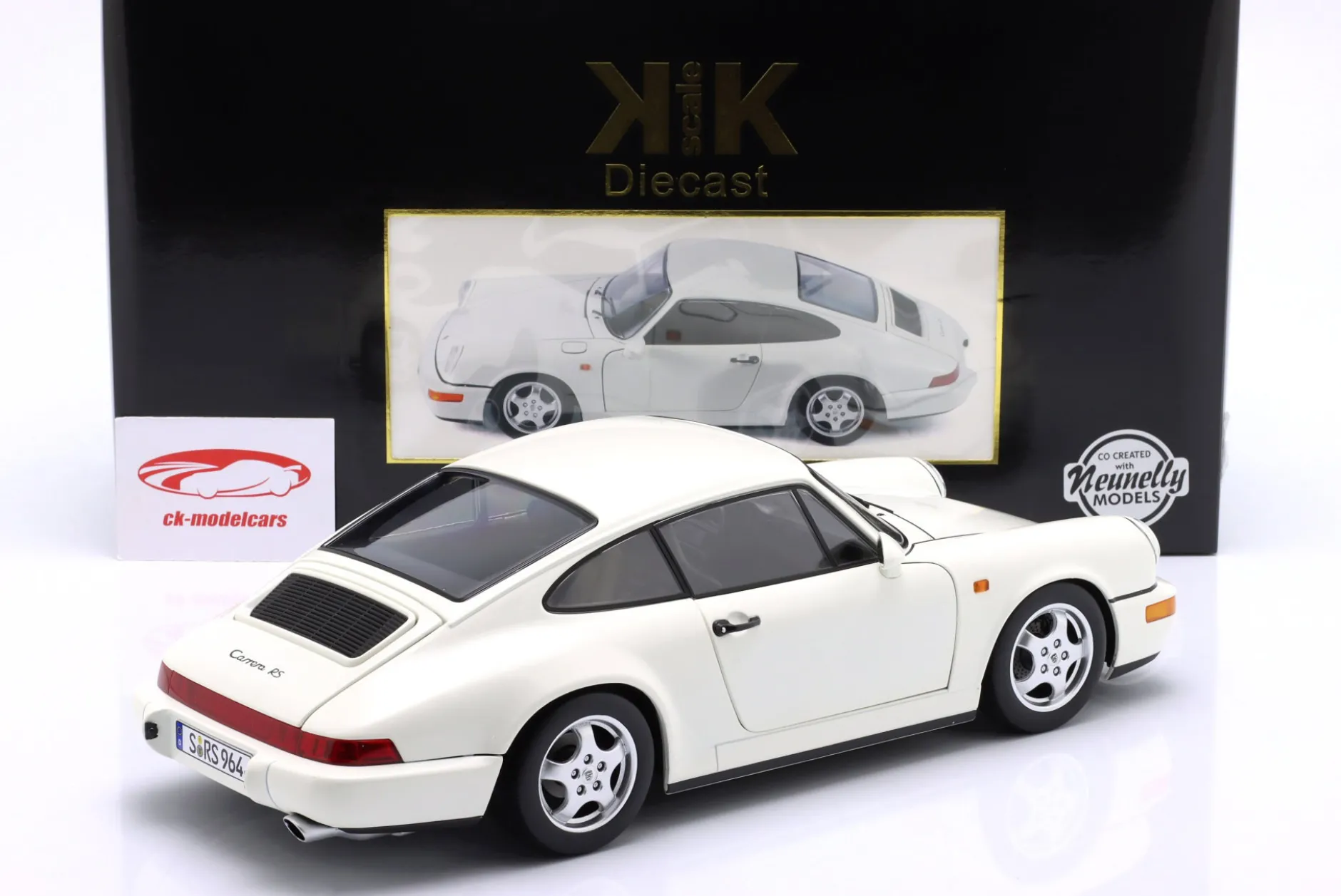Porsche 911 (964) RS Baujahr 1992 weiß / Cup Felgen 1:12 KK-Scale