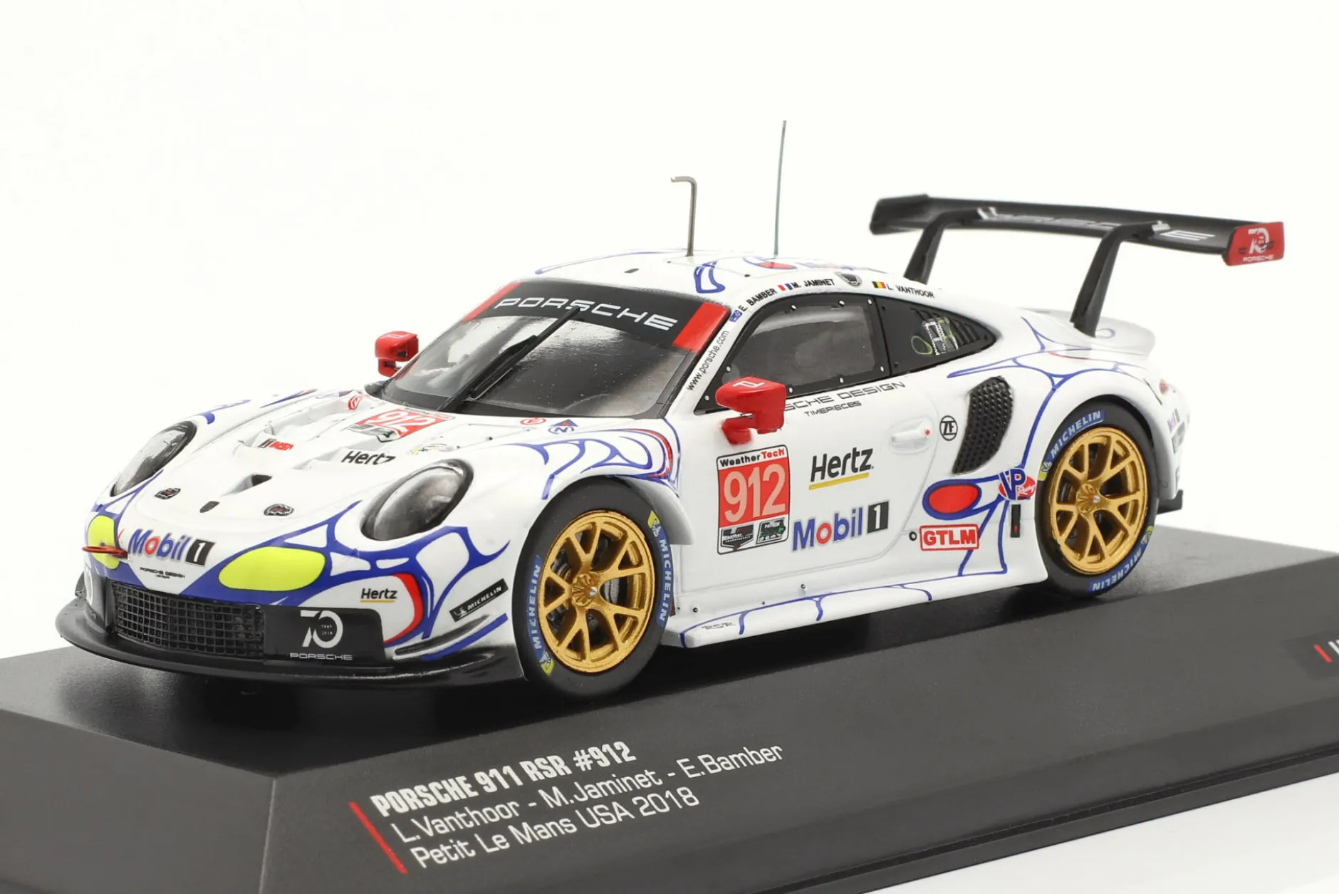 Porsche 911 (991) RSR #912 2nd GTLM-Klasse Petit LeMans 2018 Porsche GT Team 1:43 Ixo